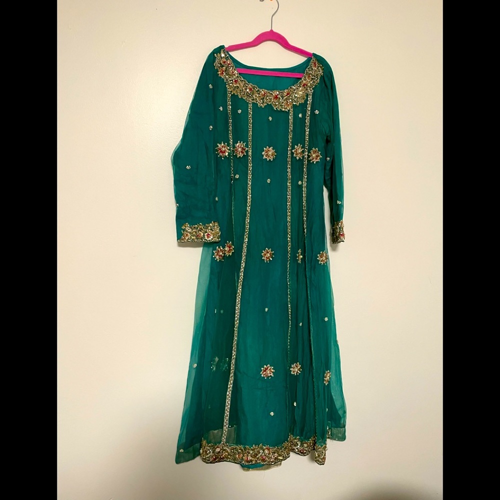 Girls long dress with trouser and dobta made it on Oder